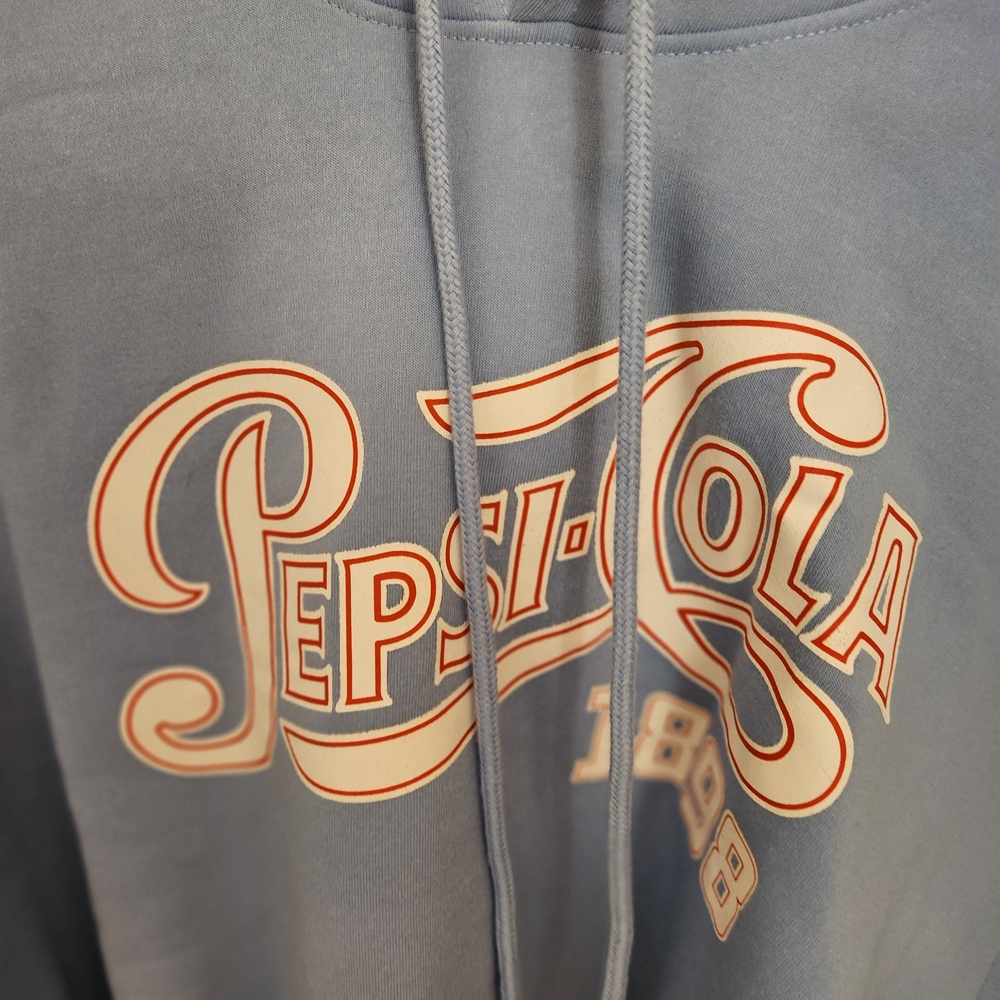 Pepsi-Cola Blue Hoodie Women's Size Medium NWT Cropped - Picture 2 of 6